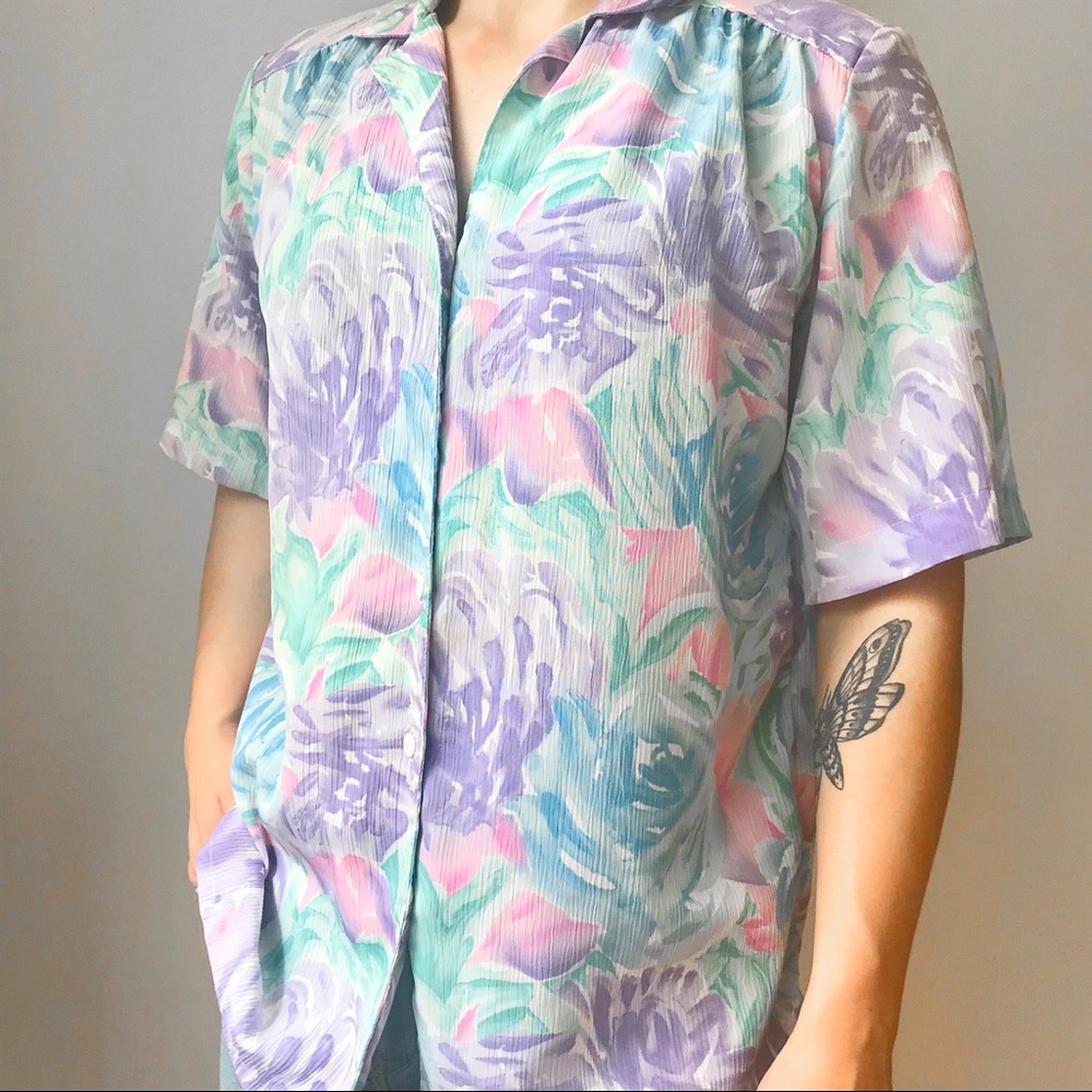 Vintage pastel floral shirt